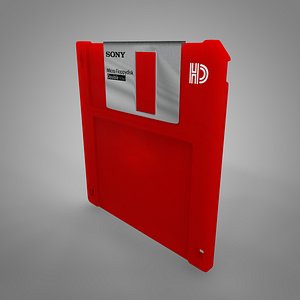 3D sony floppy disk red