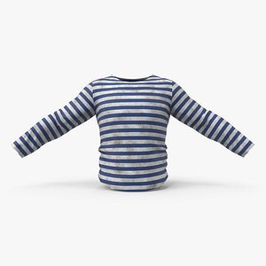 Striped T-shirt Mid Poly 3D model