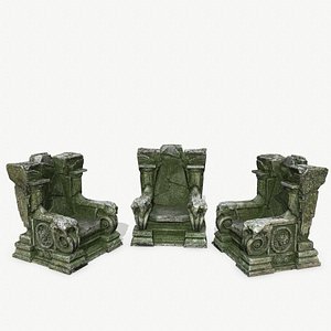 3D old throne