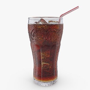 coca cola glass droplets 3D model
