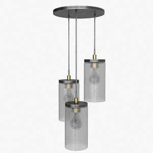 Multi 3 Light Pendant Bronze Brass 3D model