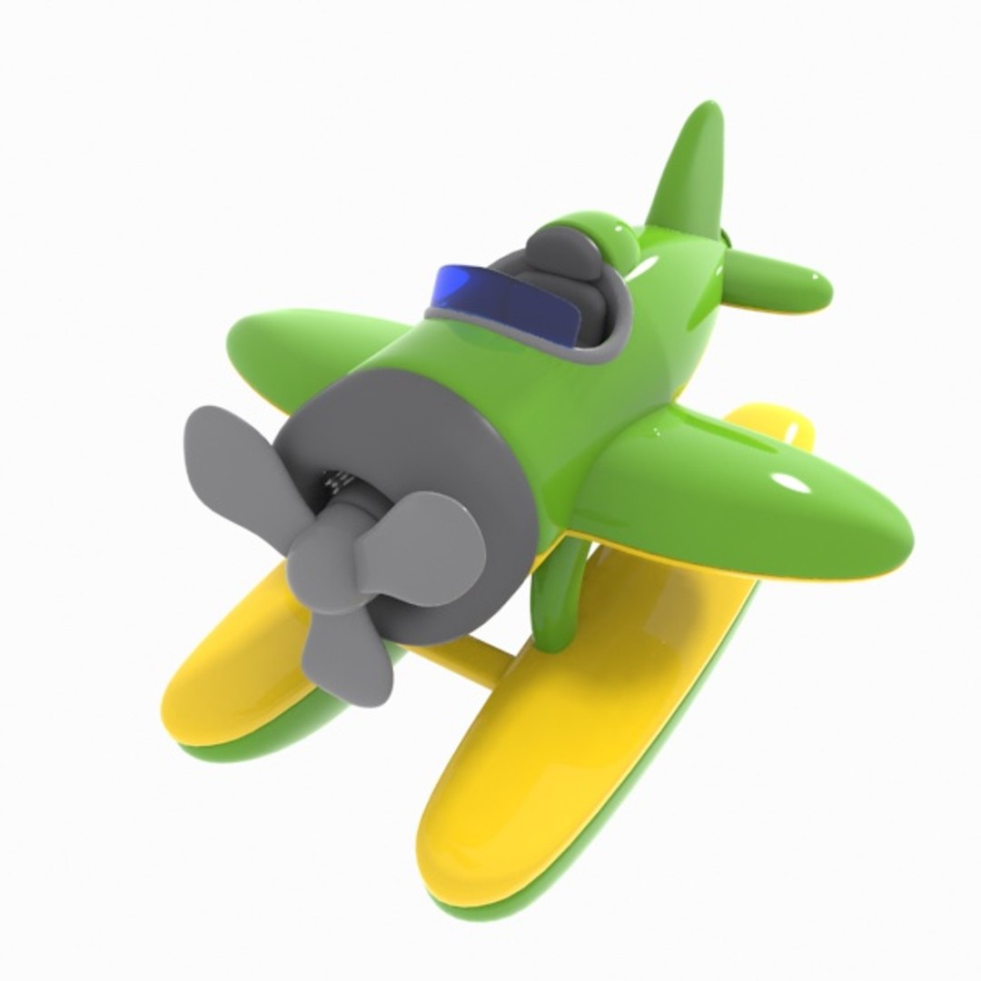 3ds Cartoon Seaplane Plane