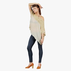 3D Elegant Woman Posing Remastered