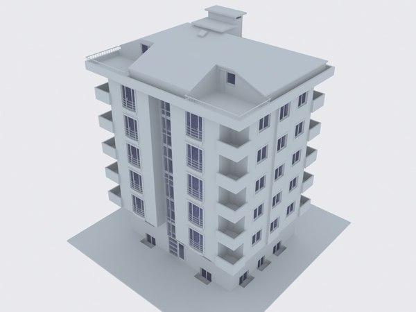 3ds max apartment building modeled