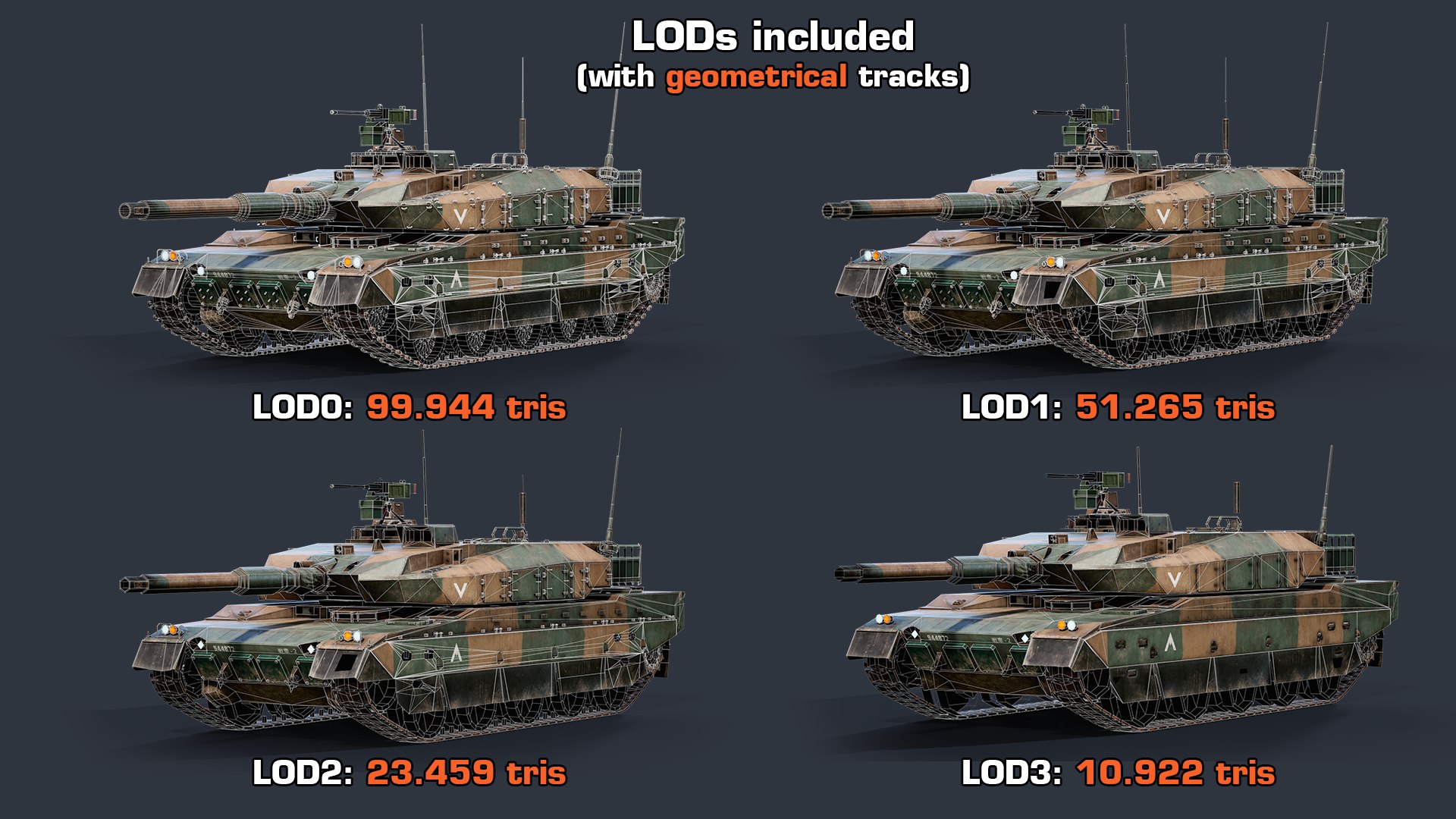 Rigged Type 10 GameReady LODs 3D model https://p.turbosquid.com/ts-thumb/fE/0UTOLo/P0/lods_geo/png/1639769728/1920x1080/fit_q87/80abd6133e669bbdb692ea4765c55ad026204487/lods_geo.jpg