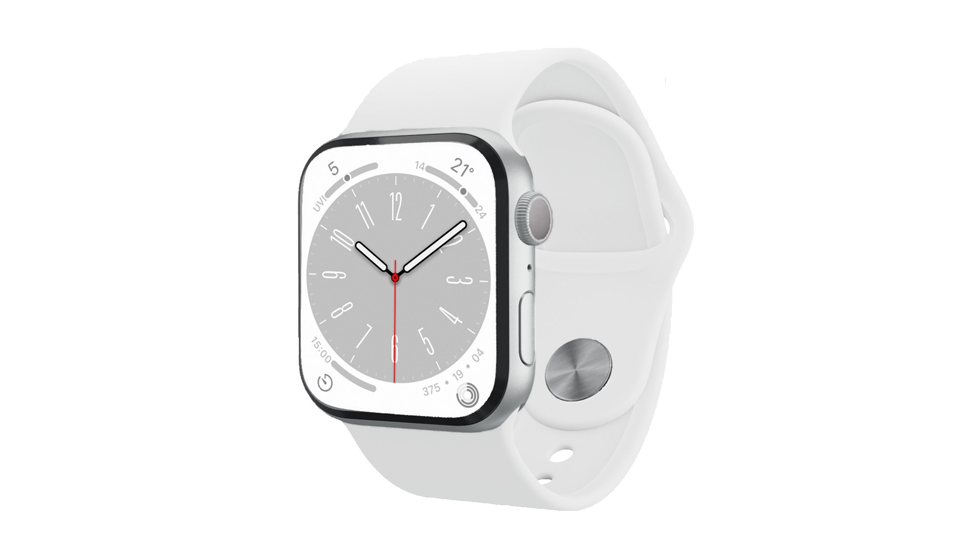 Apple Watch 8 Series Silver Aluminium Case 3D Model TurboSquid 1964787