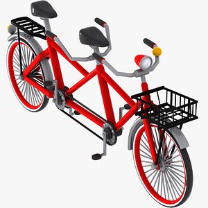 Cartoon Tandem Bicycle