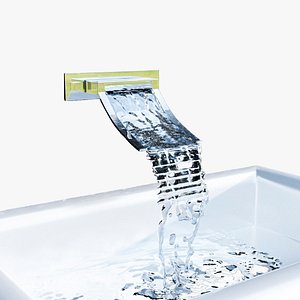 3D modeled faucet subdivision waters