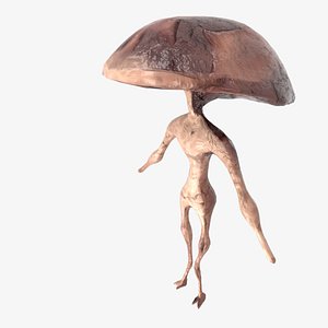 Zombie mushroom low poly PBR rigged Character 3D model