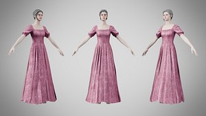 Dress 27 Dusty Rose Velvet With Design