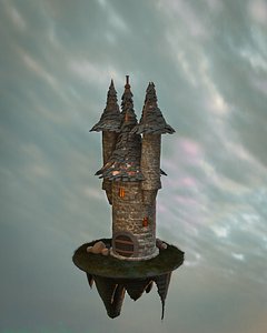 3D old castle tower model