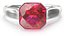 Asscher Cut różowy topaz na srebrnej obrączce V01