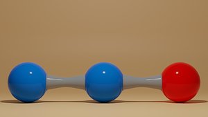 NitrousOxideN2OMolecule 3D model