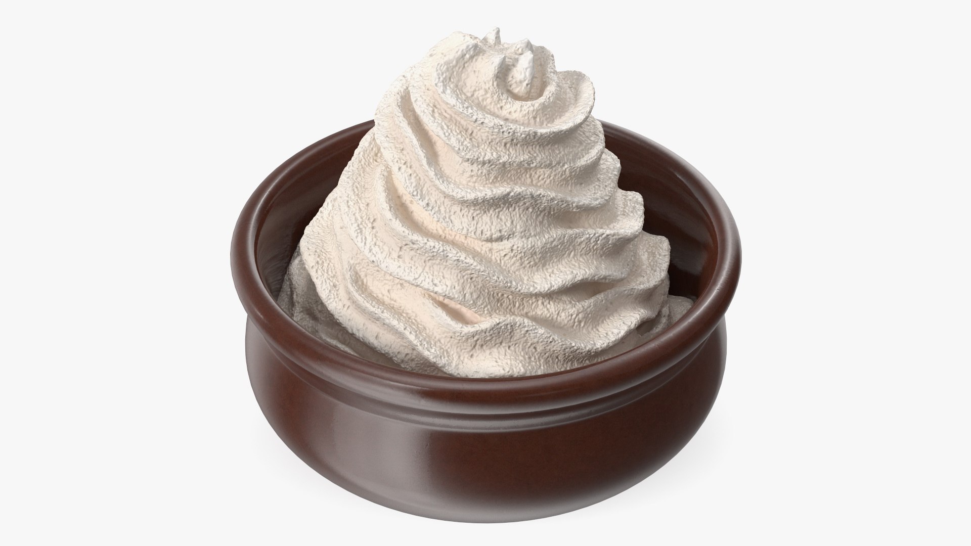 Vanilla Whipped Cream in Bowl 3D model preview