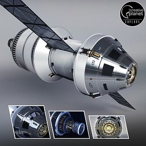 3D spacecraft rocket