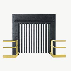3D model Factory Lift door with side railing