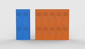 3D School Gym Locker 03 3D model model
