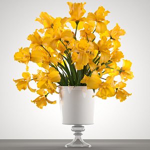 3D bouquet yellow flowers
