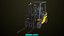 3D model Forklift Truck03 Yellow All PBR Unity UE Textures