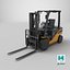 3D model Forklift Truck03 Yellow All PBR Unity UE Textures