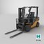 3D model Forklift Truck03 Yellow All PBR Unity UE Textures