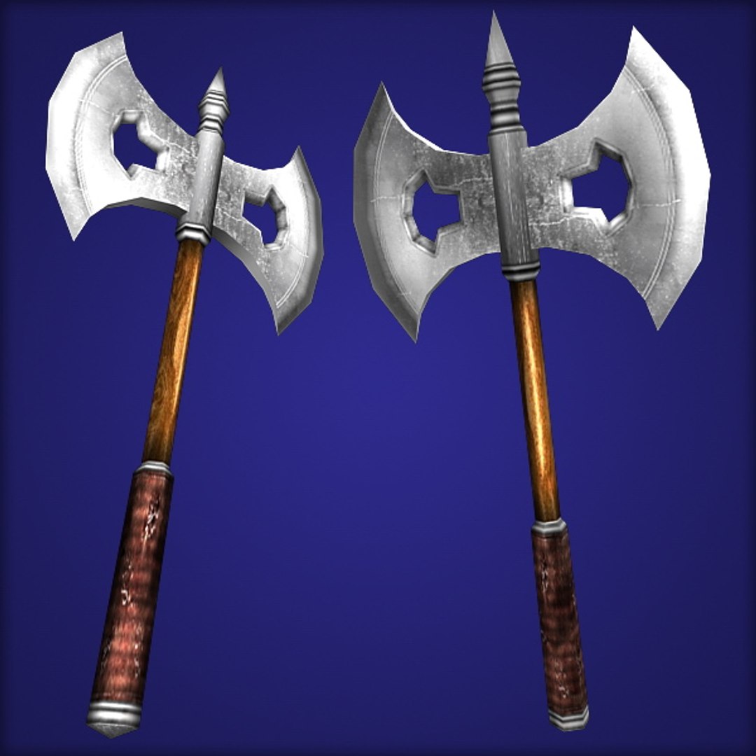 medieval battle axe 3d model