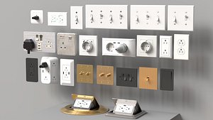 Electrical Socket Switches and Plug Pack 3D