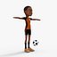 Cartoon Footballer Rigged 3D