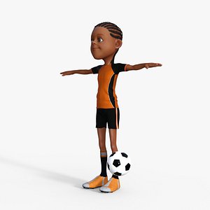 Cartoon Footballer Rigged 3D
