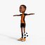 Cartoon Footballer Rigged 3D