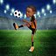 Cartoon Footballer Rigged 3D