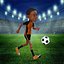 Cartoon Footballer Rigged 3D