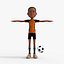 Cartoon Footballer Rigged 3D