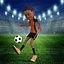 Cartoon Footballer Rigged 3D