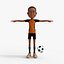 Cartoon Footballer Rigged 3D