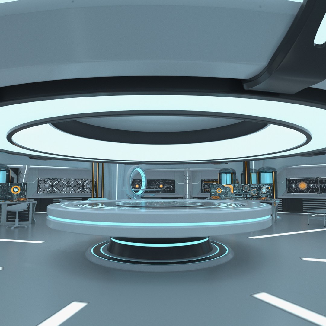 Futuristic Holographic Empty Projector Display 3D model preview
