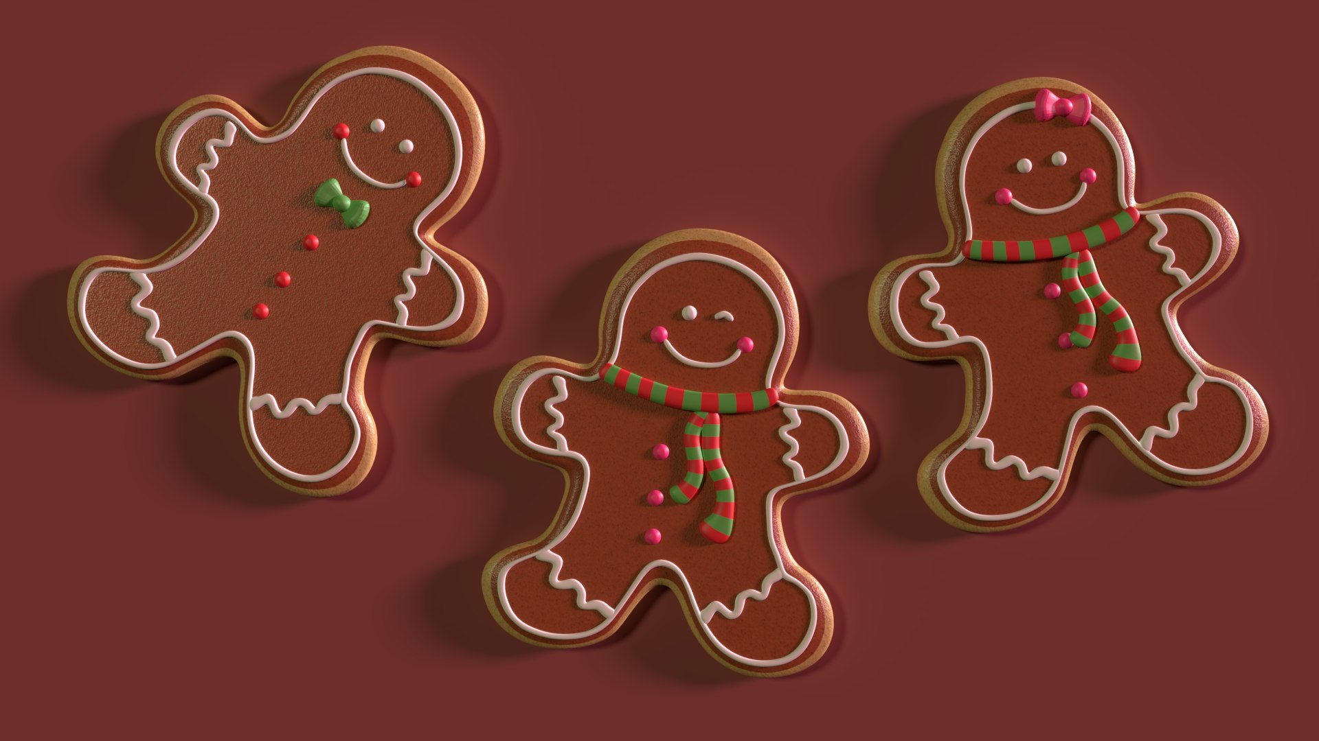 Gingerbread Cookies Model - TurboSquid 1473060