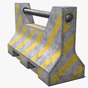 Concrete Barrier PBR 3D model