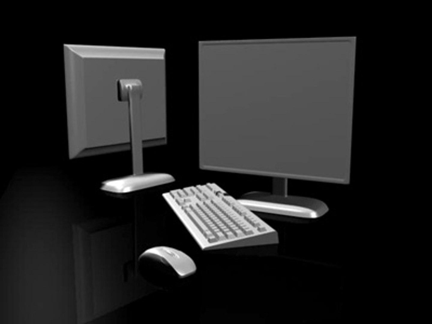 Monitor Keyboard Mouse 3d Model