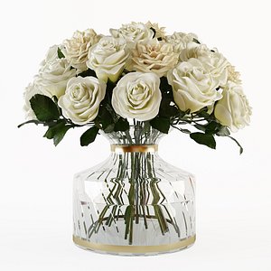 white roses 3D