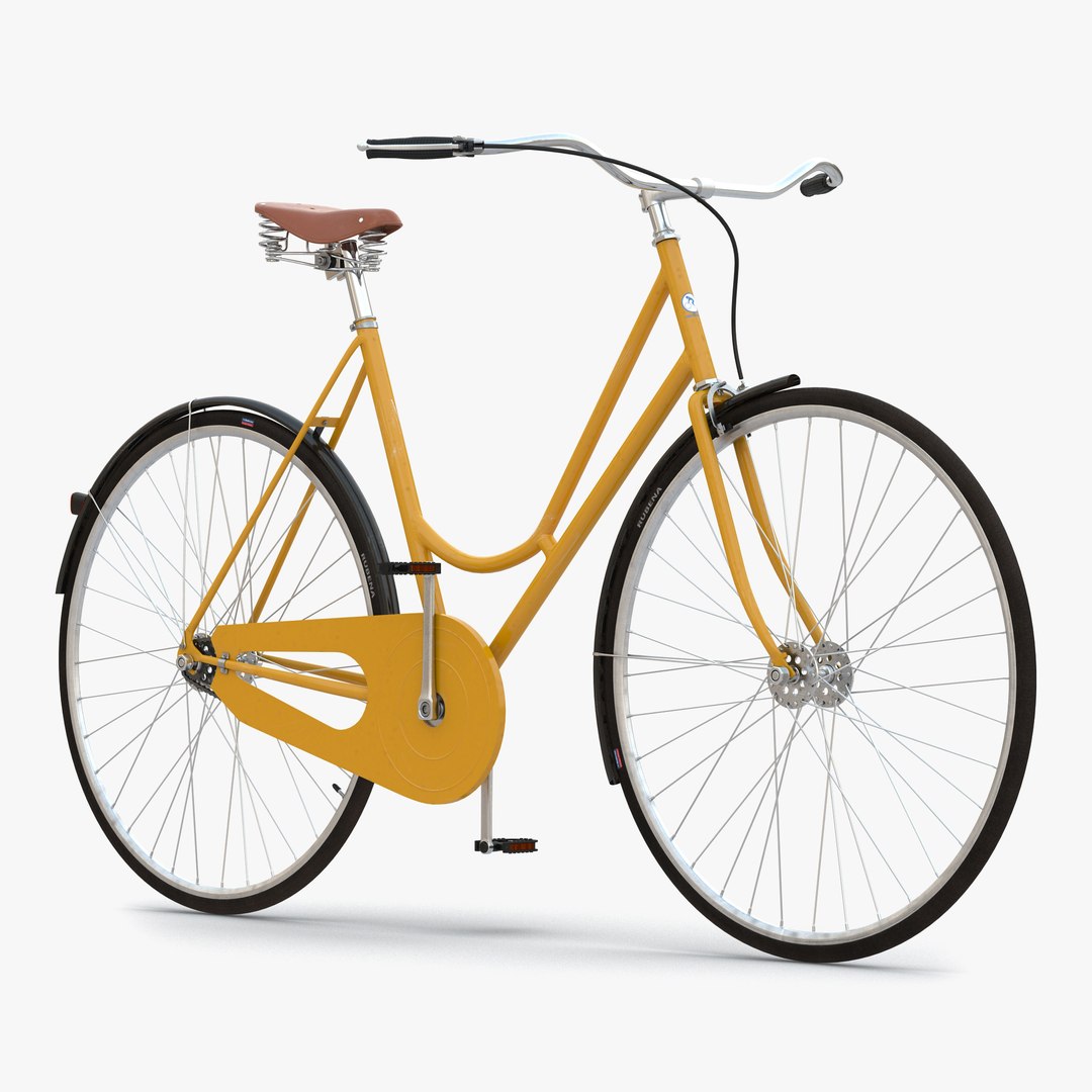 City Bike Yellow 3D model preview