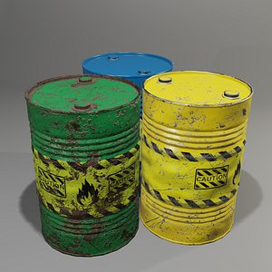 3D barrel industrial container model
