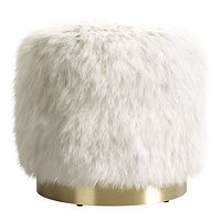 Blythe Kashmir Faux Fur Stool