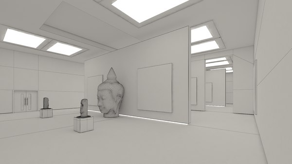 Art gallery interior 3D model - TurboSquid 1649020