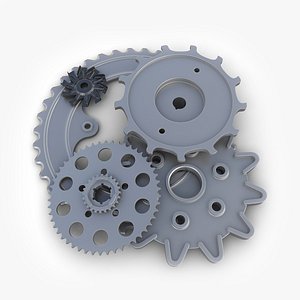 gears set 08 steampunk 3d model