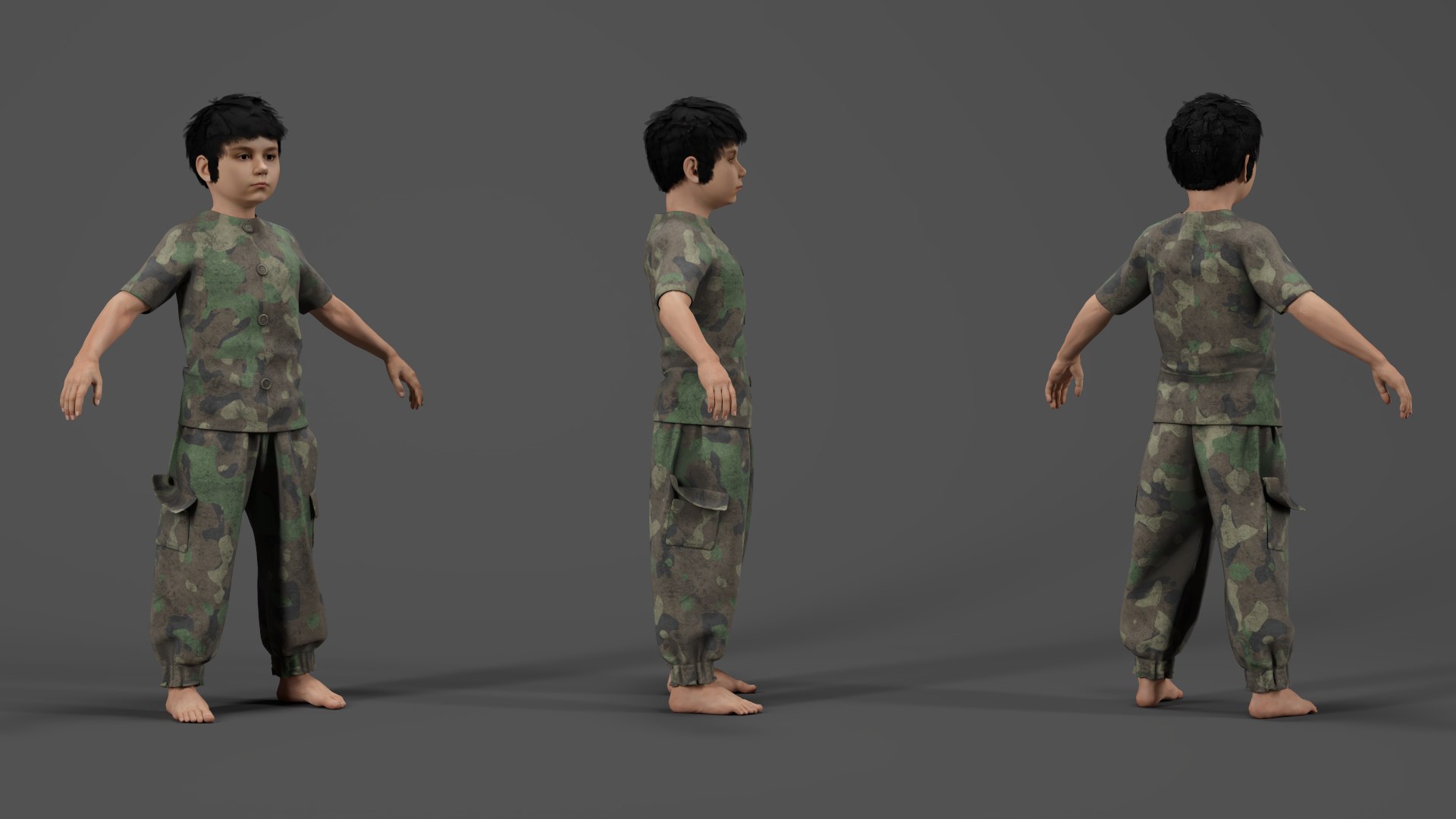 3D Child Character Model-Rigged Animated Model - TurboSquid 2396226