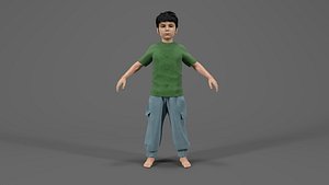 3D Child Character Model-Rigged Animated model