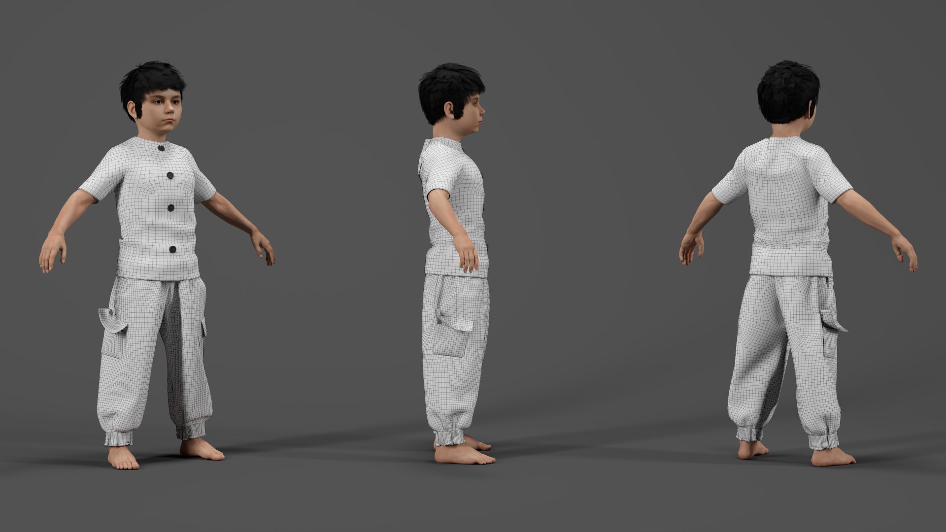 3D Child Character Model-Rigged Animated Model - TurboSquid 2396226