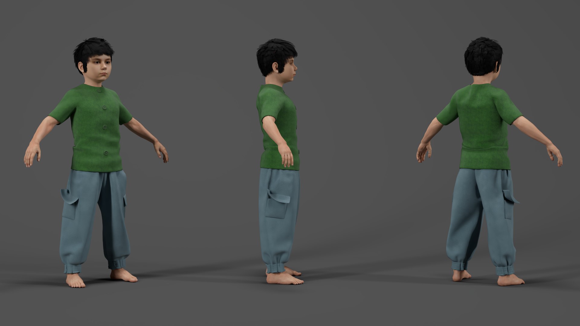 3D Child Character Model-Rigged Animated Model - TurboSquid 2396226