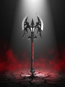 Hellforged Twin Blade Axe Fantasy 3D Printable Weapon 3D model